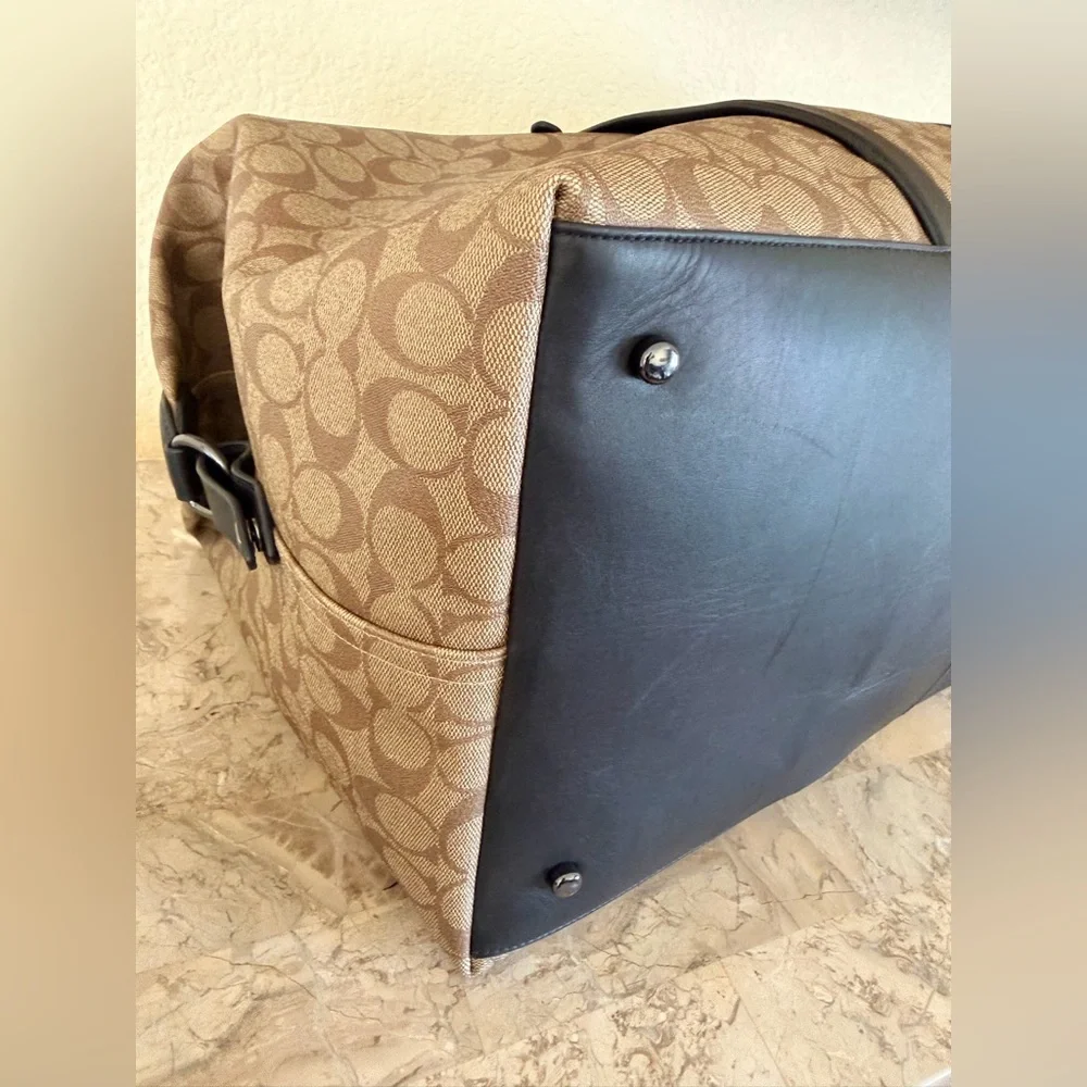 Coach Trekker Bag 52 Brown Signature Canvas Duffel luggage carry on - Picture 9 of 11